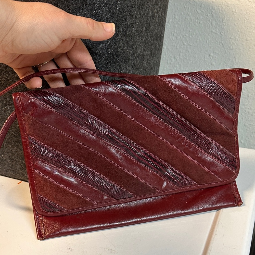 Vintage Burgundy Clutch